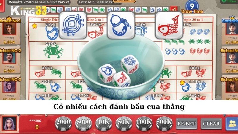 Có nhiều cách đánh bầu cua thắng